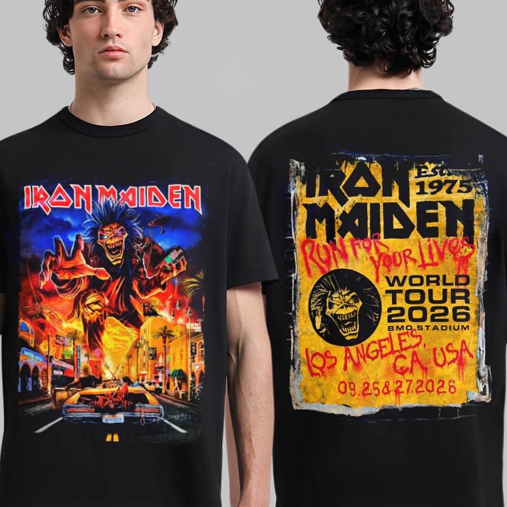 Iron Maiden Merch Los Angeles CA Event T-Shirt Gifts For Iron Maiden Fans - Foxy23shop