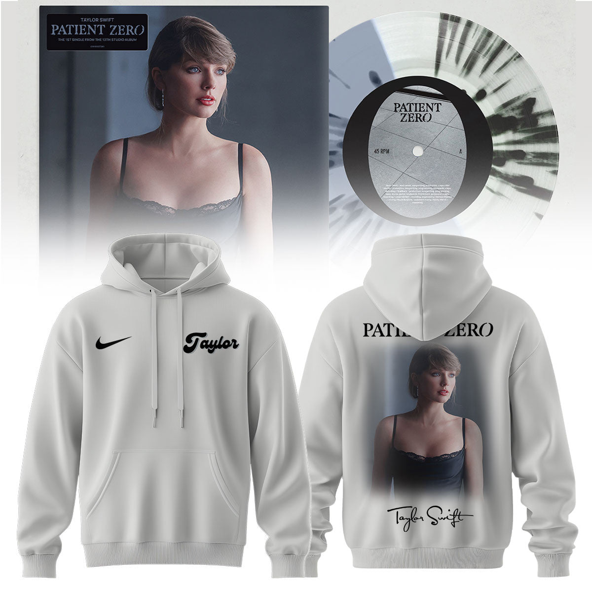 Taylor Swift Merch Patient Zero Signature Hoodie Taylor Swift Hooded Sweatshirt Fan Gifts - Foxy23shop