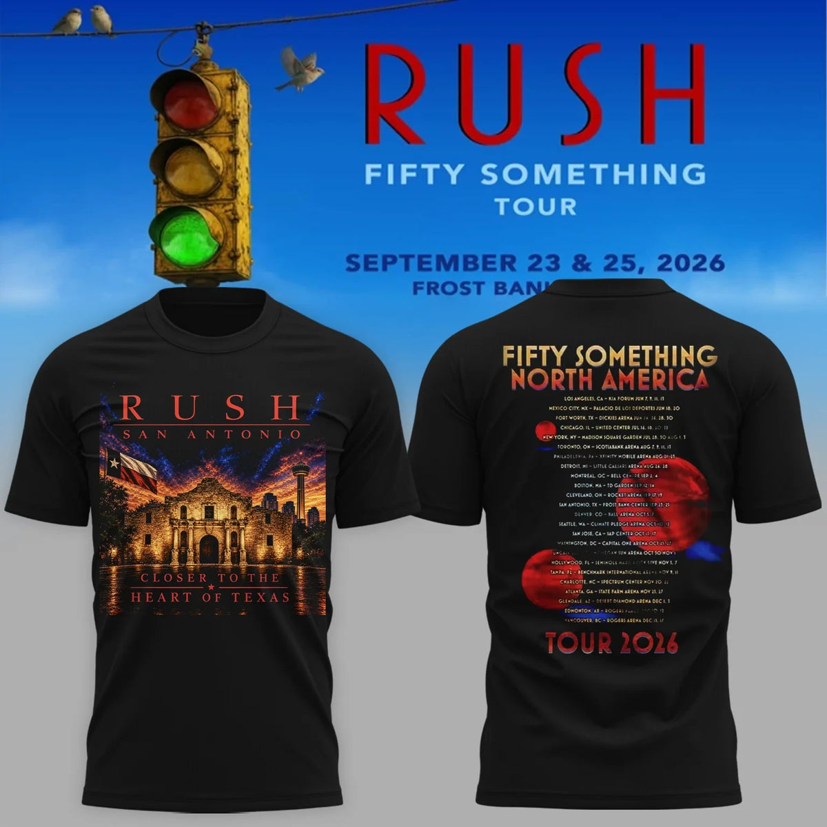 Rush Merch Fifty Something North America Tour 2026 T-Shirt Gifts For Rush Lover - Foxy23shop