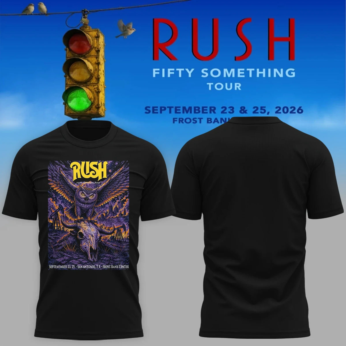 Rush Merch Fifty Something Tour 2026 San Antonio Texas T-Shirt Gifts For Boyfriend - Foxy23shop
