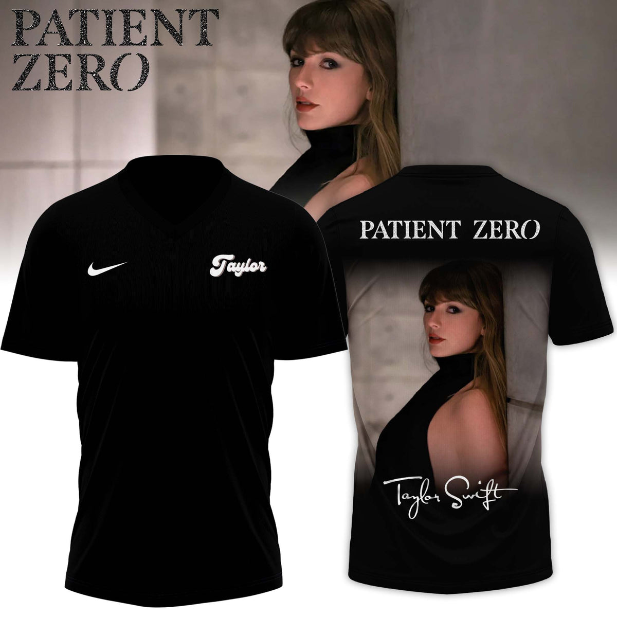 Taylor Swift Patient Zero Signature V-Neck Shirt Taylor Swift Merch Gifts For Swifties - Foxy23shop