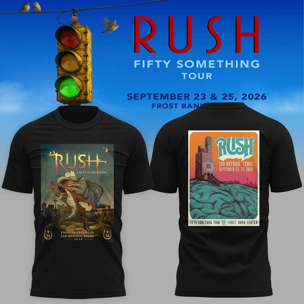 Rush Merch Fifty Something Tour 2026 San Antonio Texas T-Shirt Great Gifts For Fans - Foxy23shop