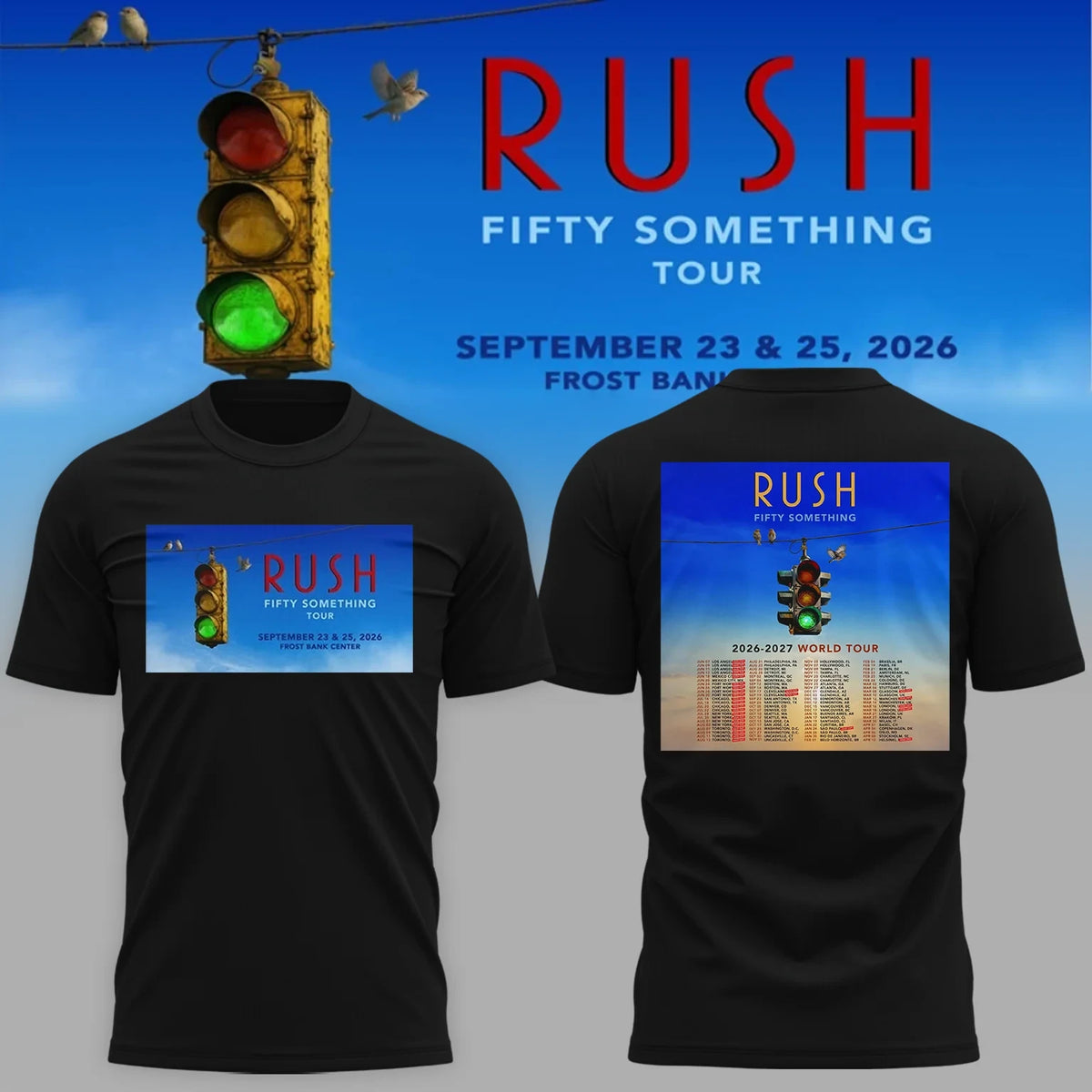 Rush Merch Fifty Something Tour 2026 T-Shirt Rush Concert Outfits Rock Lover Gifts - Foxy23shop