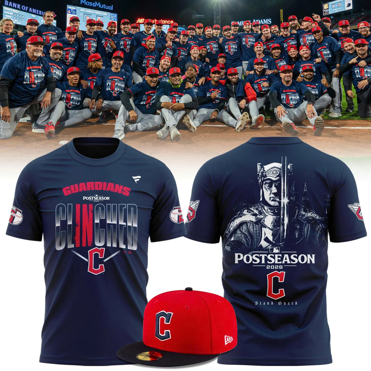 Cleveland Guardians 2026 MLB Postseason Clinched Shirt Baseball Fan Gear - Foxy23shop
