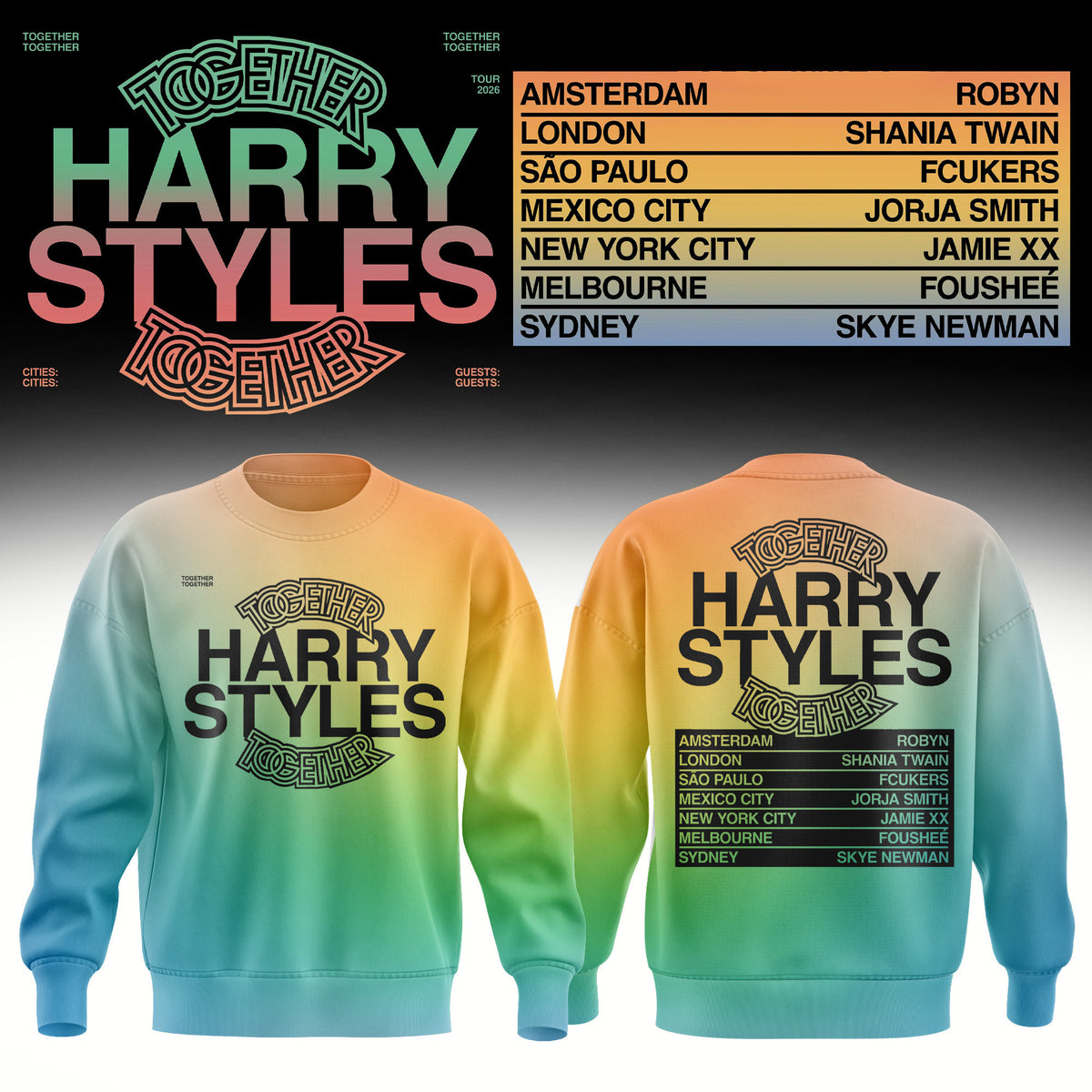 Harry Styles 2026 Together Together Tour Sweatshirt Harry Styles Concert Outfits Fan Gifts - Foxy23shop