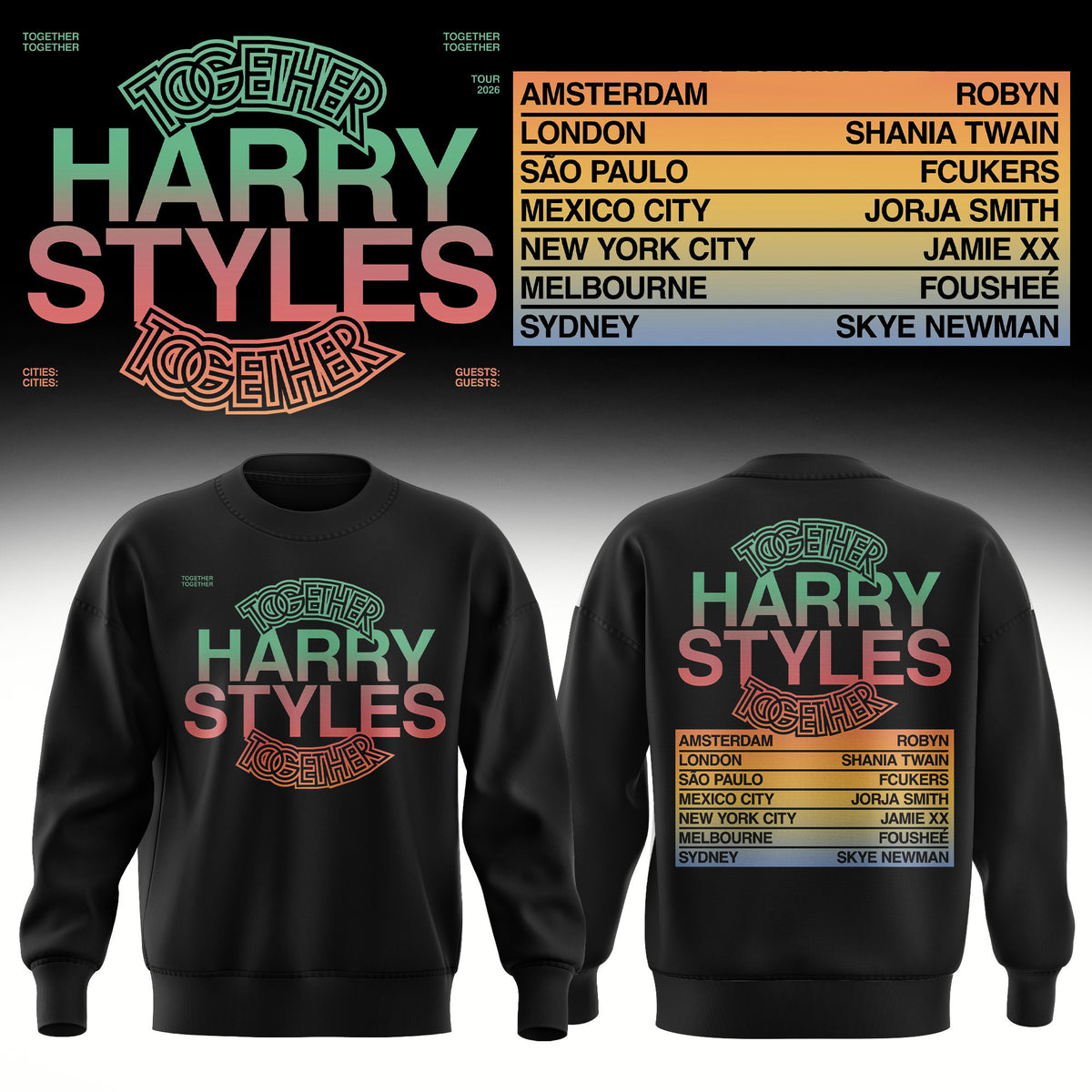 Harry Styles Merch 2026 Together Together Tour Sweatshirt Harry Styles Apparel Fan Gift - Foxy23shop