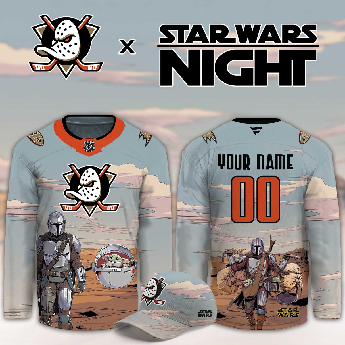 Custom Anaheim Ducks Star Wars Night Hockey Jersey Presents For Anaheim Ducks Lovers - Foxy23shop