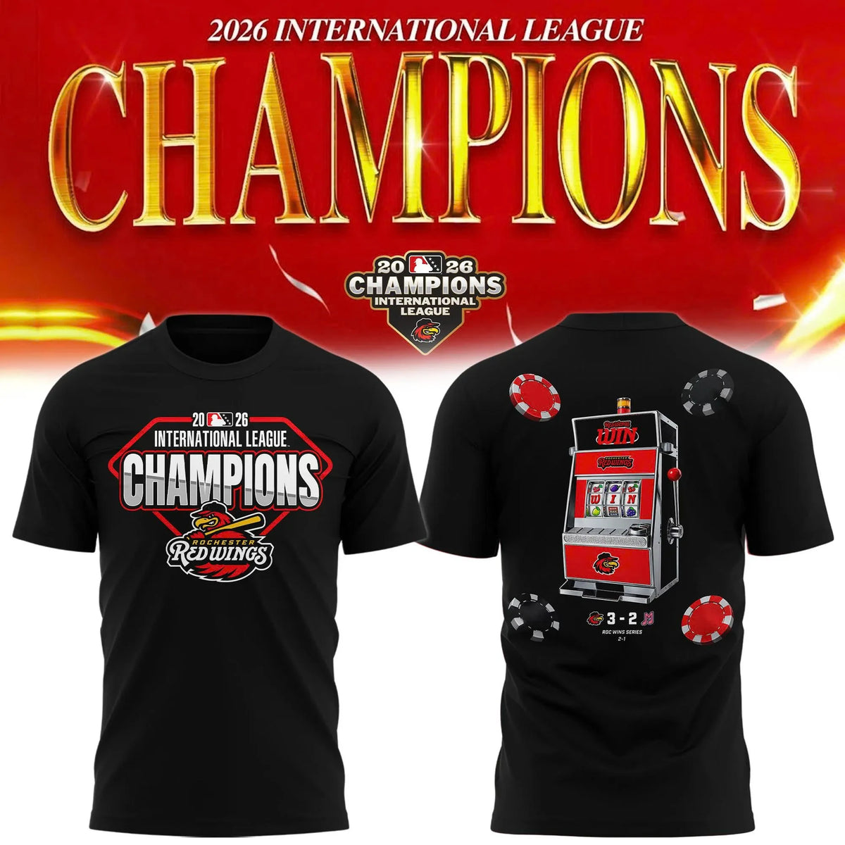 Rochester Red Wings 2026 International League Champions Shirt Rochester Red Wings Clothes - Foxy23shop