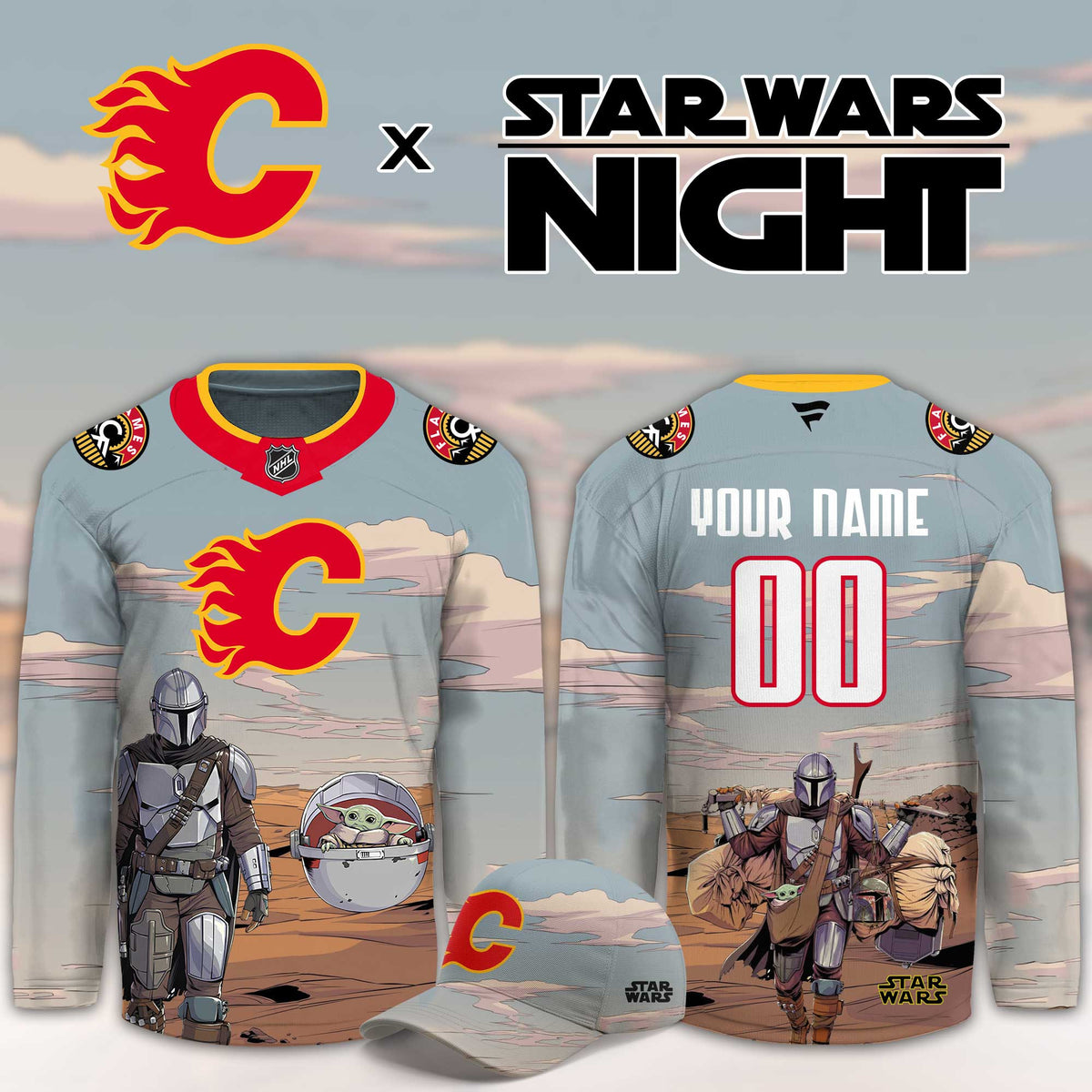 Custom Calgary Flames Star Wars Night Hockey Jersey Calgary Flames Merch Gifts For Hockey Lovers - Foxy23shop