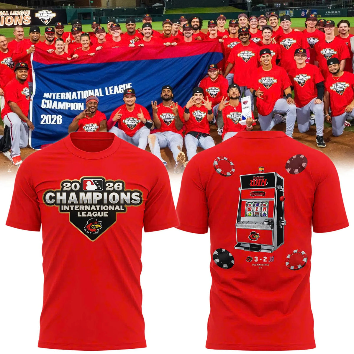 Rochester Red Wings International League Champions 2026 Shirt Rochester Red Wings Merch - Foxy23shop