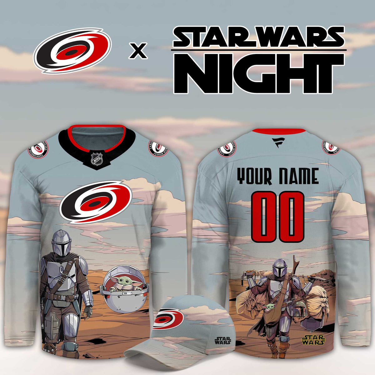 Custom Carolina Hurricanes Star Wars Night Hockey Jersey Carolina Hurricanes Clothing Best Fan Gifts - Foxy23shop