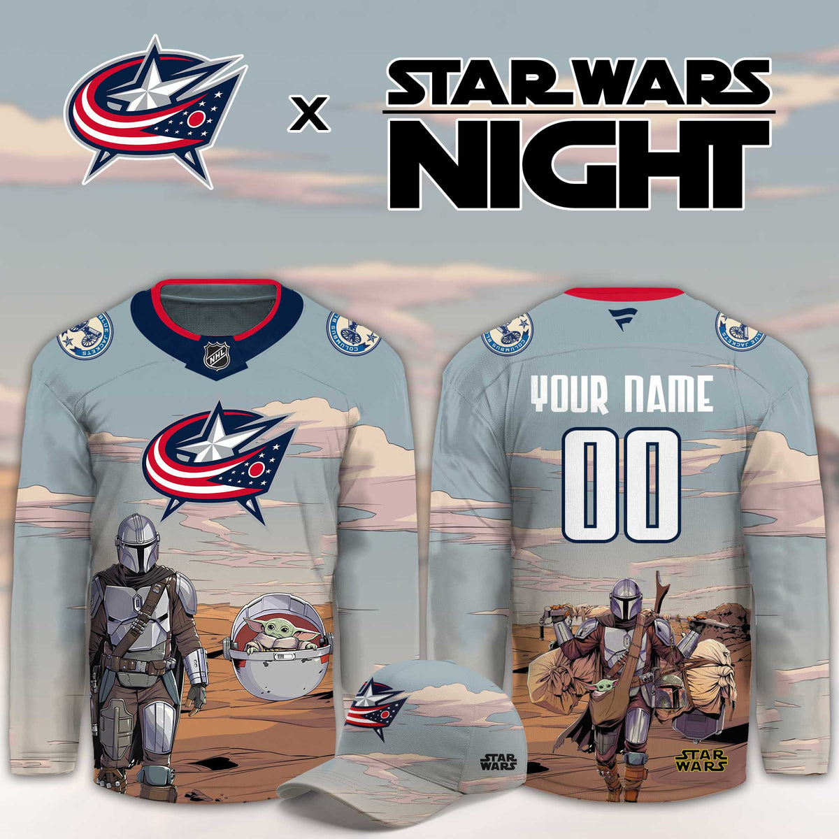 Custom Columbus Blue Jackets Star Wars Night Hockey Jersey 2026 Columbus Blue Jackets Apparel - Foxy23shop