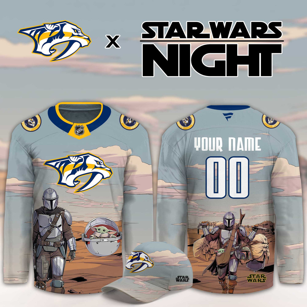 Custom Nashville Predators Star Wars Night 2026 Hockey Jersey Nashville Predators Clothing Fan Gear - Foxy23shop