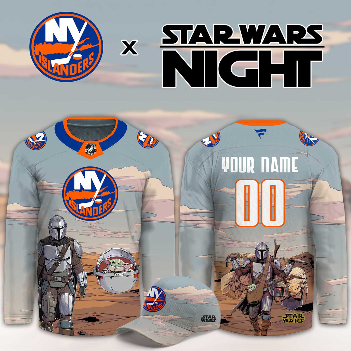 Custom New York Islanders Star Wars Night Hockey Jersey New York Islanders Clothing Best Fan Gear - Foxy23shop