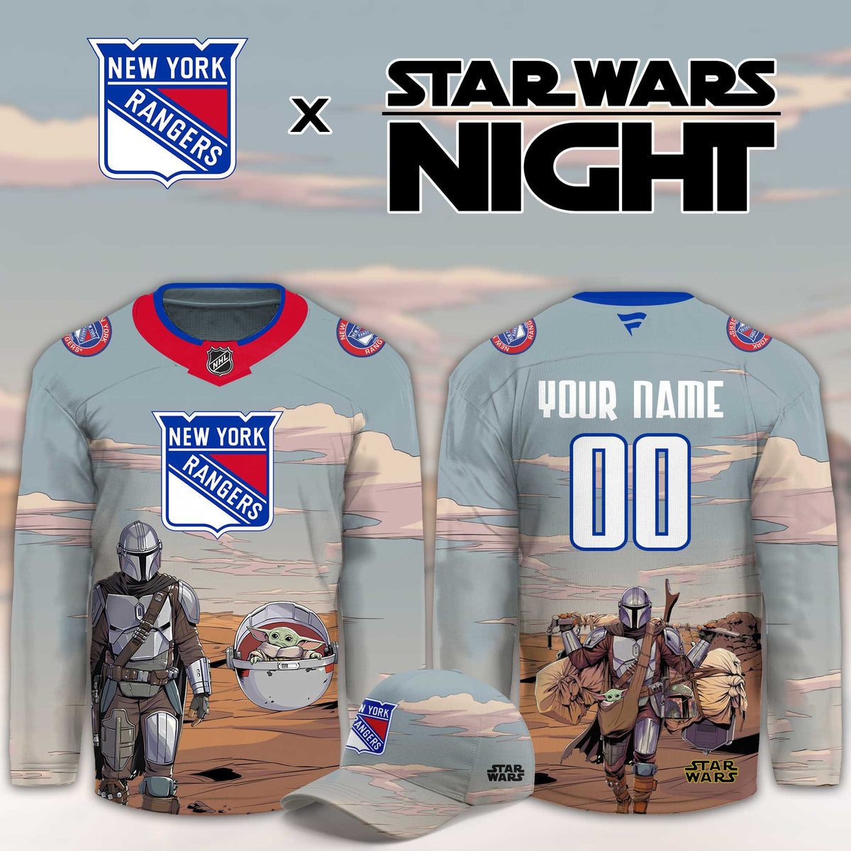 Custom New York Rangers Star Wars Night Hockey Jersey New York Rangers Apparel Gifts For Hockey Lover - Foxy23shop