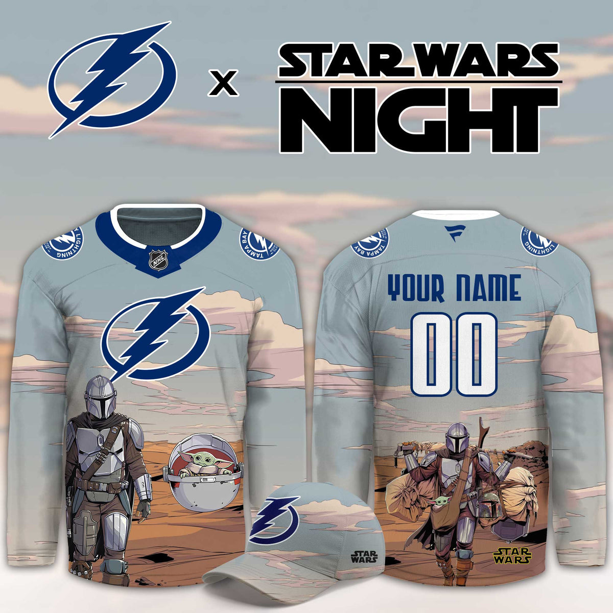 Custom Tampa Bay Lightning Star Wars Night Hockey Jersey Tampa Bay Lightning Clothing Hockey Lover Gifts - Foxy23shop