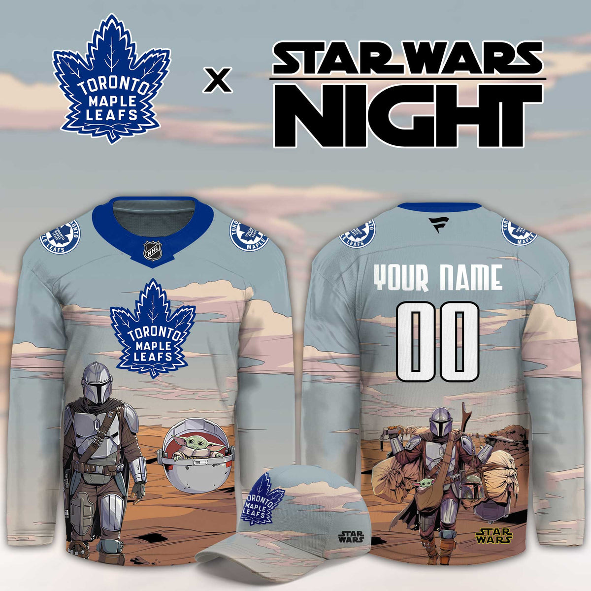 Custom Toronto Maple Leafs Star Wars Night Hockey Jersey Toronto Maple Leafs Apparel Fan Gear - Foxy23shop