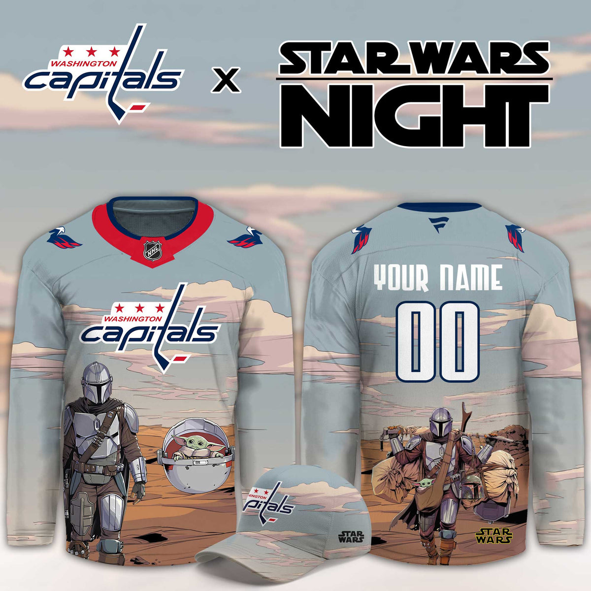 Custom Washington Capitals Star Wars Night Hockey Jersey Washington Capitals Merch Gift For Hockey Fan - Foxy23shop