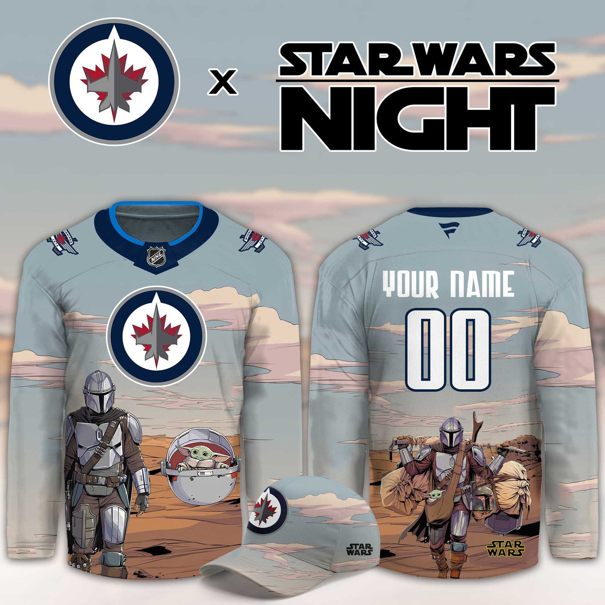 Custom Winnipeg Jets Star Wars Night Hockey Jersey Winnipeg Jets Clothing Fan Gears - Foxy23shop