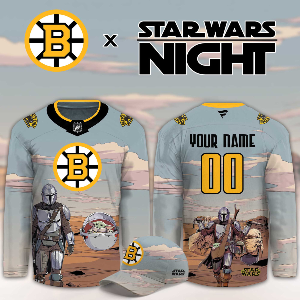 Personalized Boston Bruins Star Wars Night Hockey Jersey Boston Bruins Mech Hockey Fan Gear - Foxy23shop