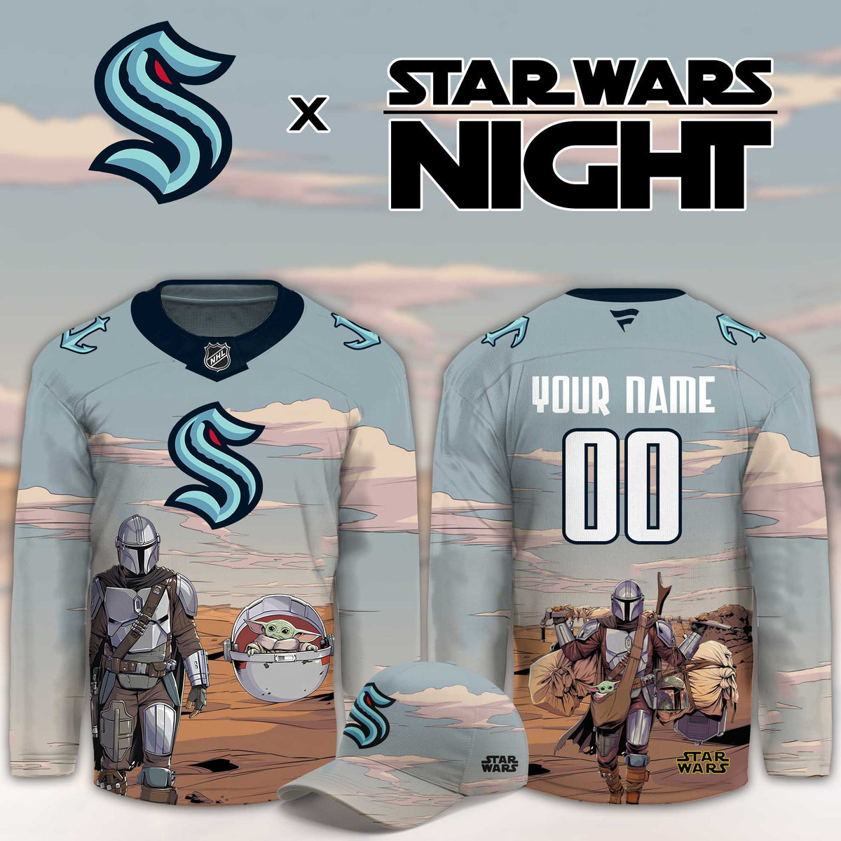 Personalized Seattle Kraken Star Wars Night 2026 Hockey Jersey Seattle Kraken Merch Fan Gear - Foxy23shop