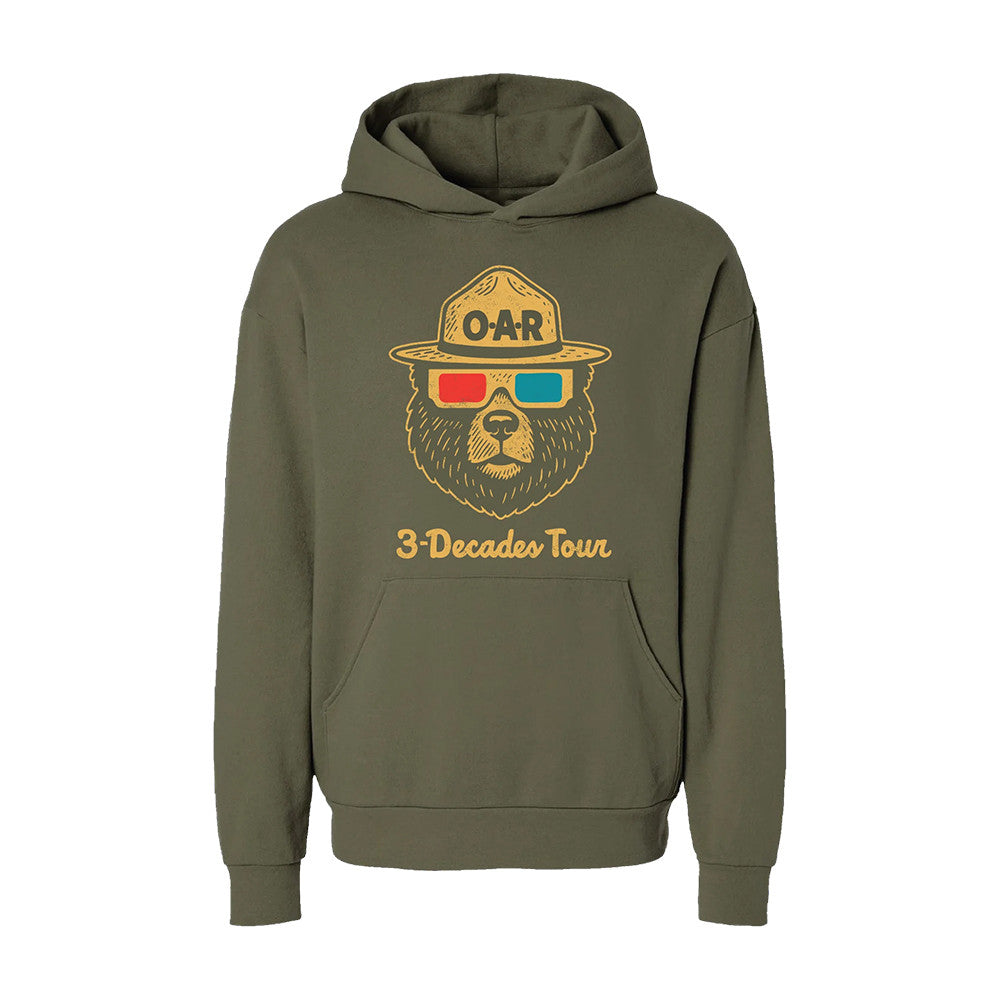 O A R Merch 3 Decades Tour Bear Hoodie O A R Hooded Sweatshirt Presents For Rock Fans - Foxy23shop