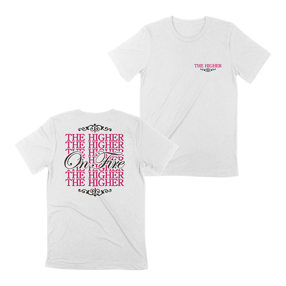 The Higher Merch White On Fire T-Shirt Present Ideas For Rock Lovers - Foxy23shop
