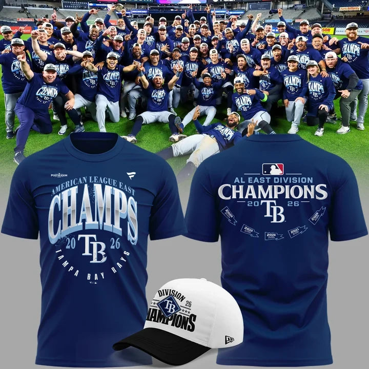 Tampa Bay Rays Merch 2026 AL East Division Champions T-Shirt Gifts For Baseball Lovers - Foxy23shop