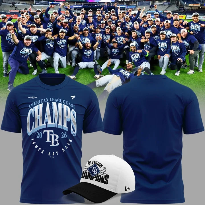 Tampa Bay Rays Merch 2026 AL East Division Champions T-Shirt Baseball Lover Gifts - Foxy23shop