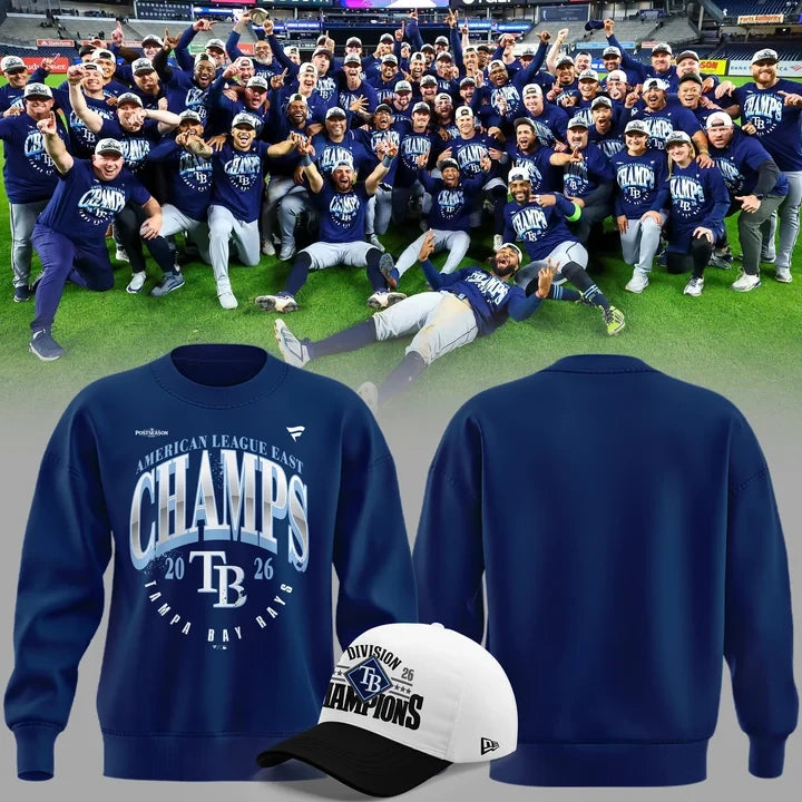 Tampa Bay Rays 2026 AL East Division Champions Sweatshirt Tampa Bay Rays Clothing - Foxy23shop