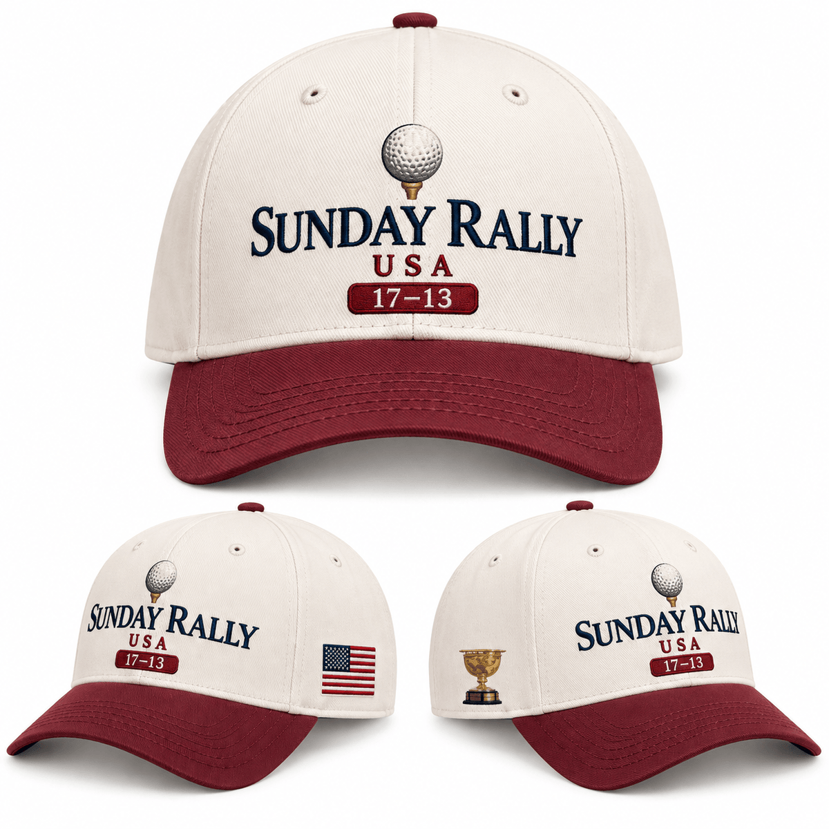 US Presidents Cup 2026 Champions Sunday Rally 17 13 Hat Team USA Golf Victory Merch 2026 Gift - Foxy23shop