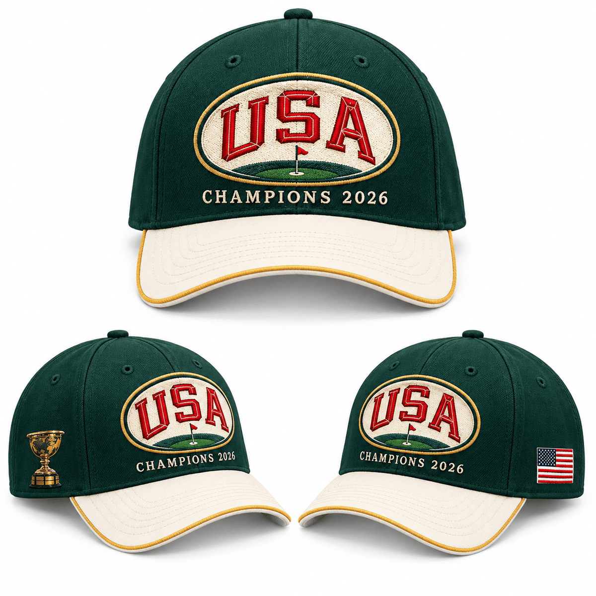 Team USA Presidents Cup 2026 Champions Trophy Hat 2026 Presidents Cup Champions Baseball Cap - Foxy23shop