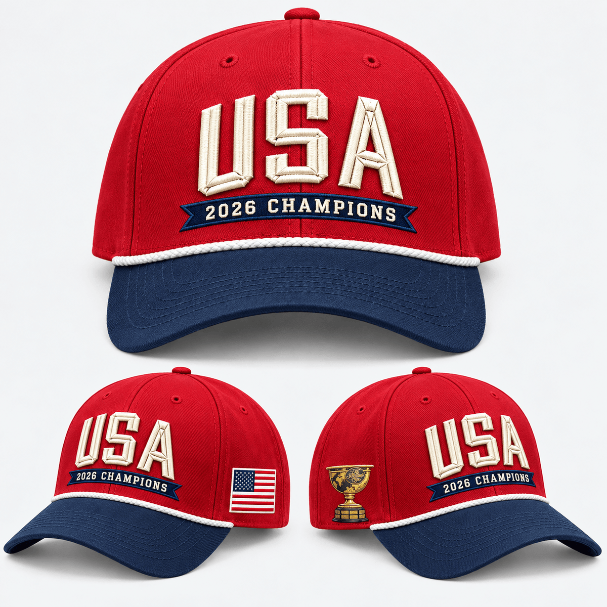 USA 2026 Presidents Cup Champions Trophy Hat Team USA Presidents Cup 2026 Champions Cap - Foxy23shop