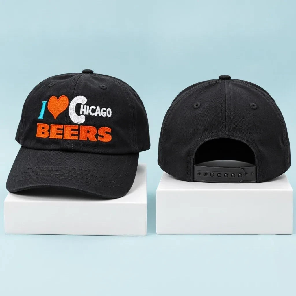 I Love Chicago Beers 2026 Hat Chicago Bears Baseball Cap Football Fan Gear - Foxy23shop