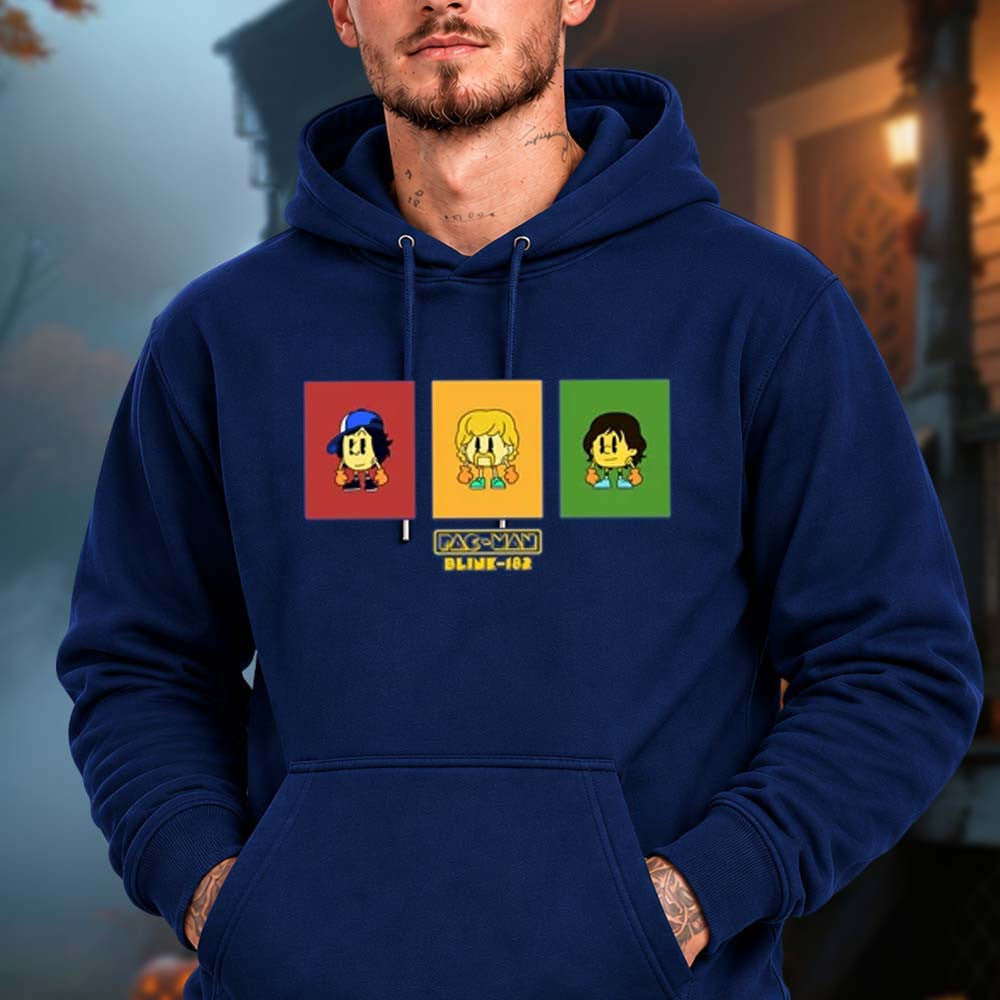 Blink 182 X PacMan X 7Eleven Comic Con Snack Breaks Characters Hoodie Blink 182 Merch Gifts For Brother - Foxy23shop