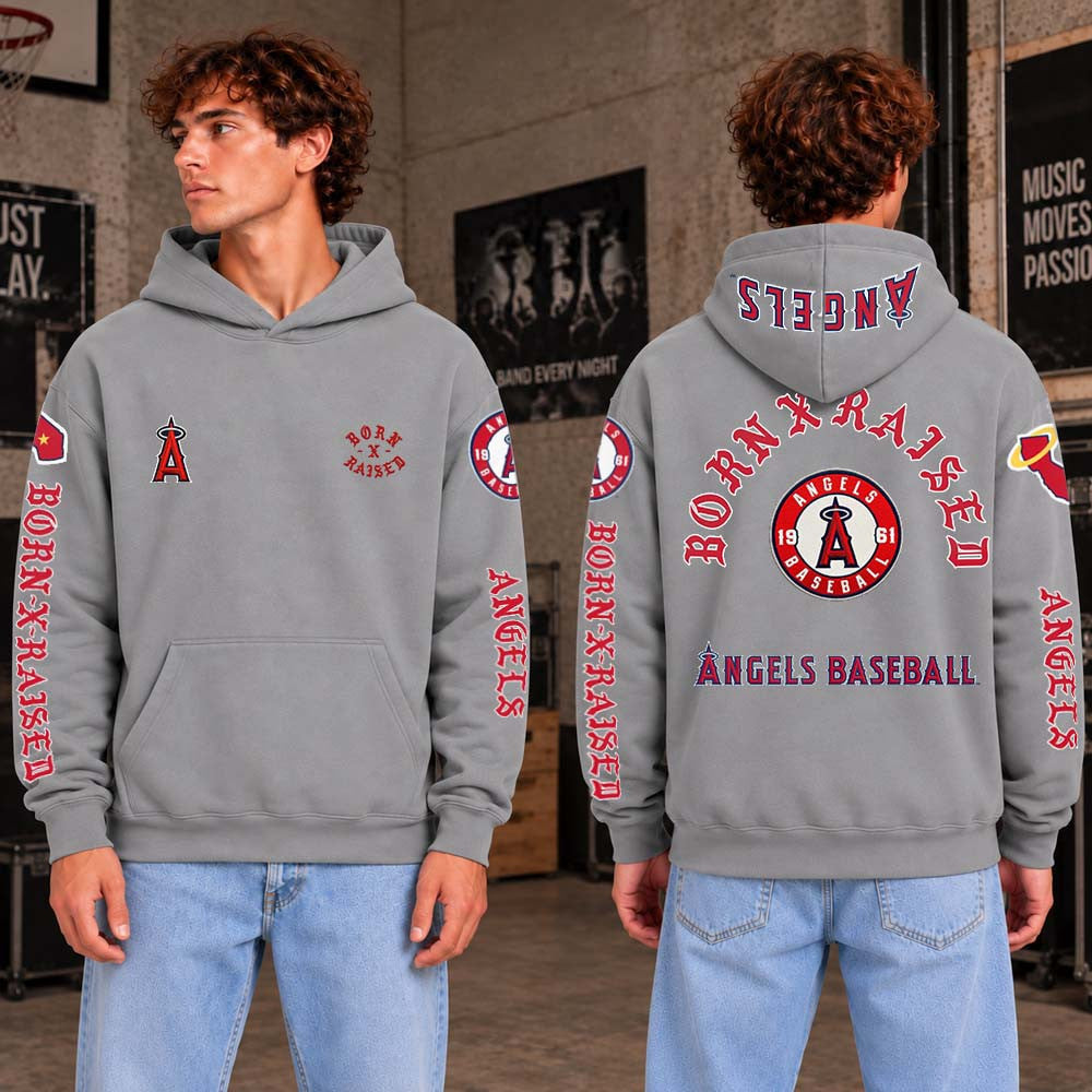 Born x Raised Merch Los Angeles Angels The Majors Hoodie Best Gifts For Baseball Lovers - Foxy23shop