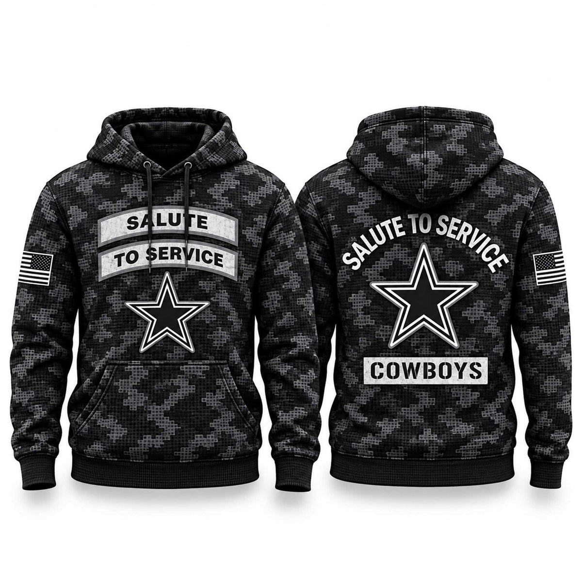 Dallas Cowboys Salute To Service Black Hoodie Dallas Cowboys Merch Best Fan Gear - Foxy23shop