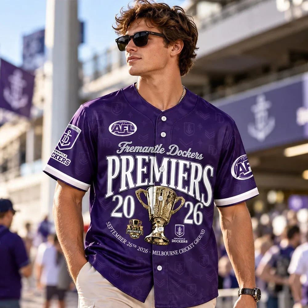 Fremantle Dockers 2026 Premiers Concept Fan Baseball Jersey Fremantle Dockers Merch Fan Gear - Foxy23shop