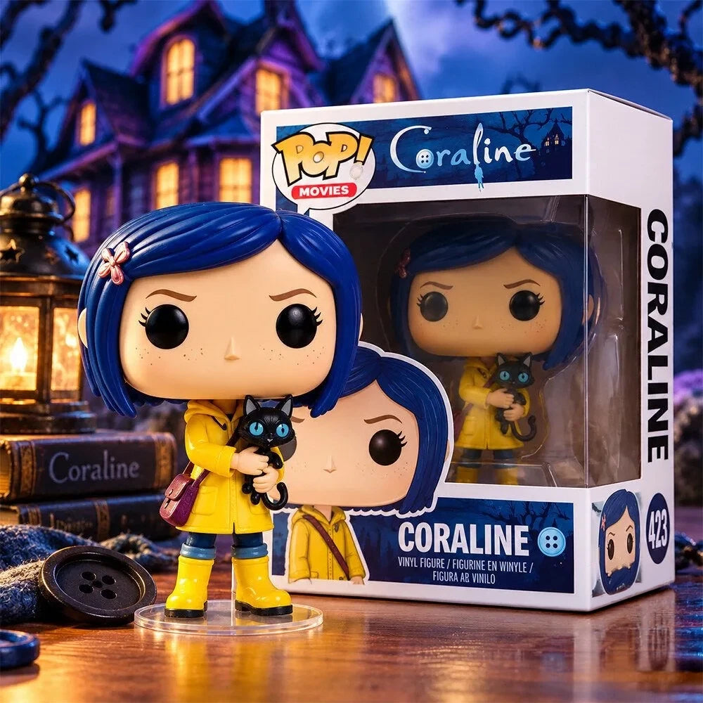 Movies Coraline In Raincoat With Cat 423 Funko Pop Figure Coraline Merch Best Gifts For Girlfriend - Foxy23shop