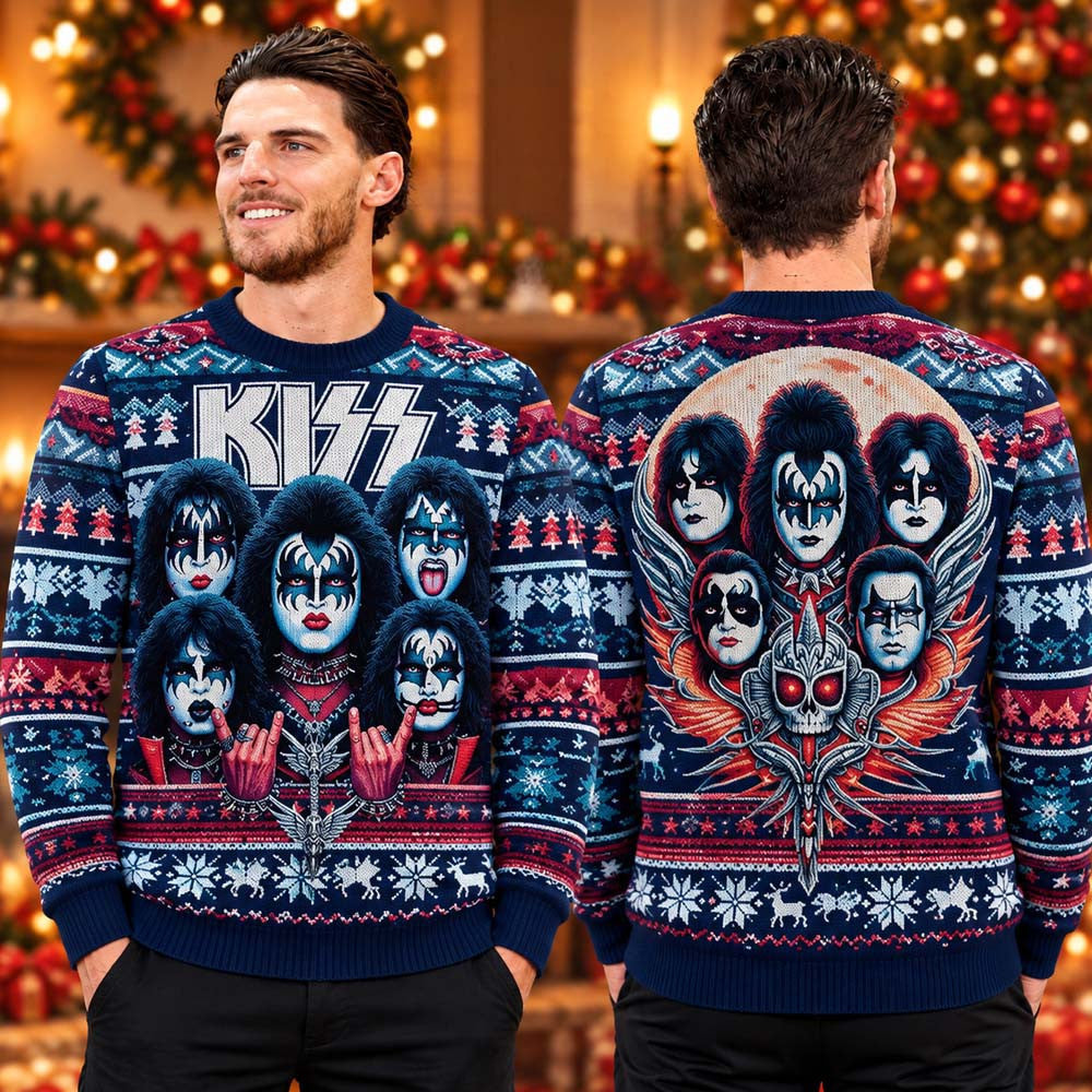 Kiss Band I Love You Ugly Christmas Sweater Kiss Christmas Apparel Gifts For Rock Lovers - Foxy23shop