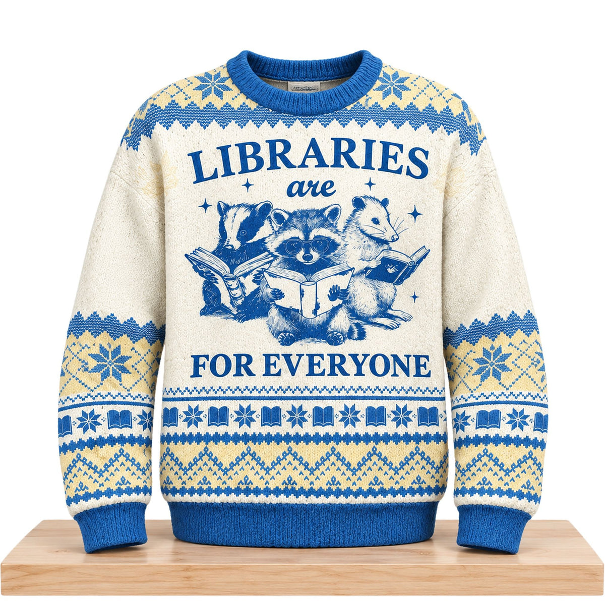 Libraries Are For Everyone Reading Animals Christmas 2026 Ugly Sweater Xmas Gifts For Book Lovers - Foxy23shop