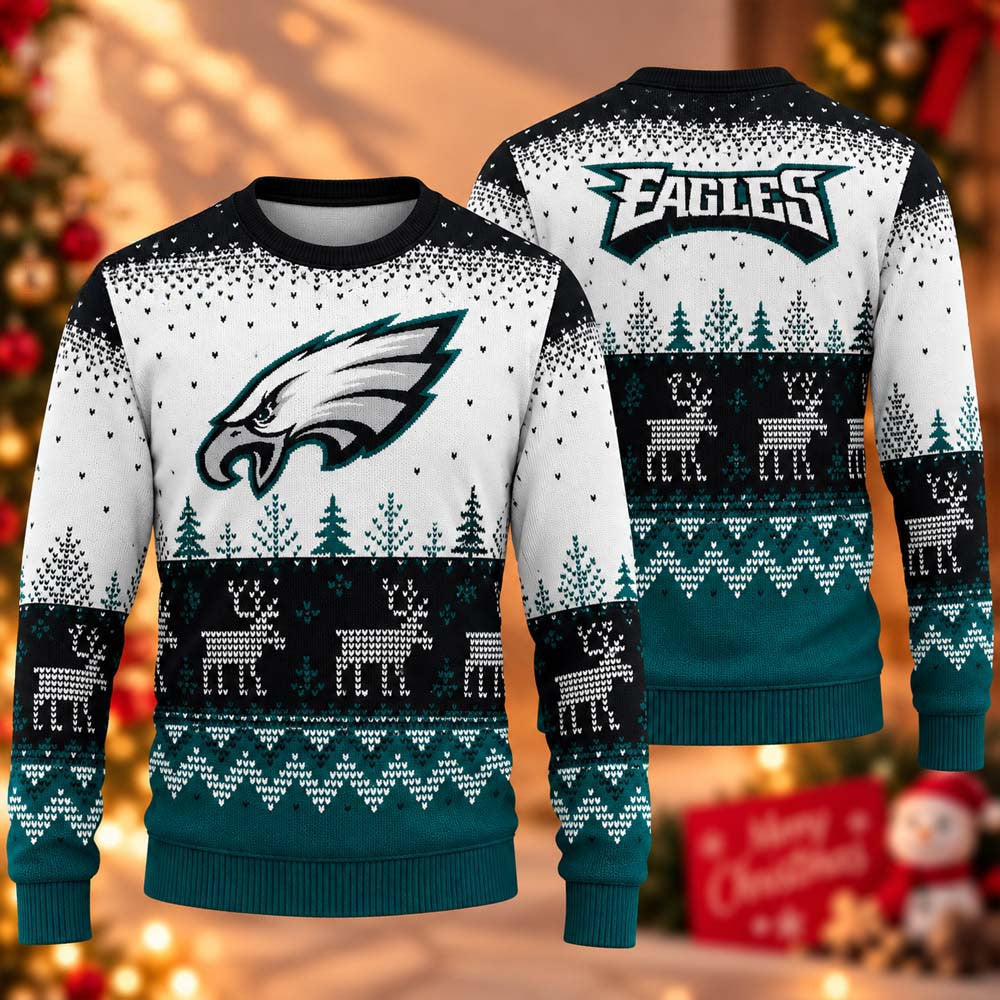 Philadelphia Eagles NFL Pullover 2026 Ugly Christmas Sweater Philadelphia Eagles Merch Fan Gear - Foxy23shop
