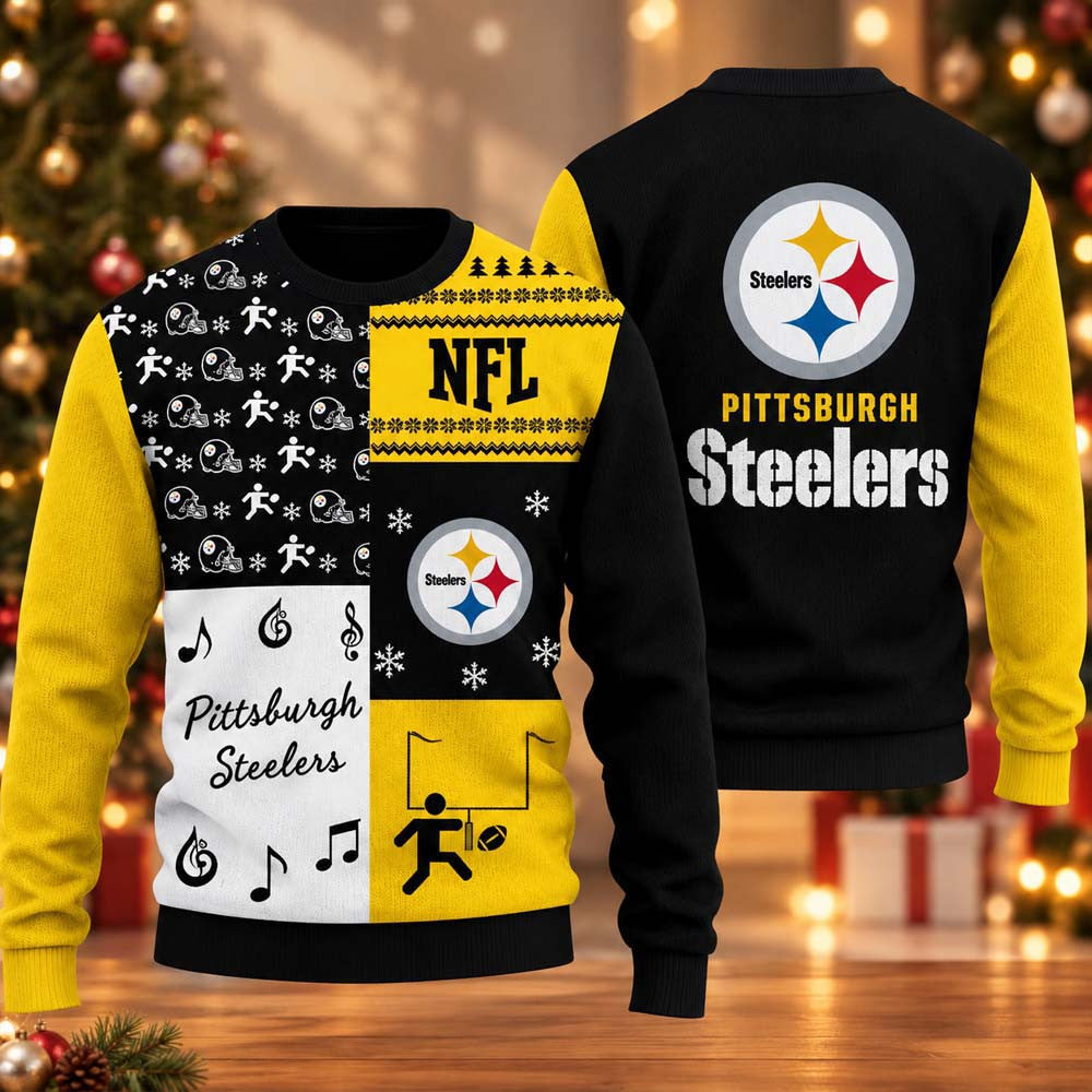 Pittsburgh Steelers X NFL 2026 Ugly Christmas Sweater Pittsburgh Steelers Merch Fan Xmas Gifts - Foxy23shop