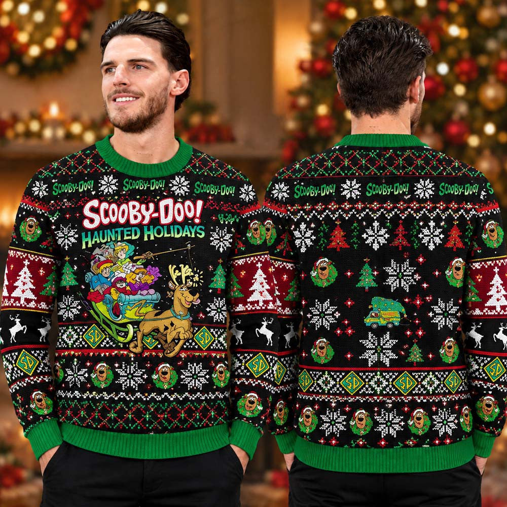 Scooby Doo Haunted Holidays Ugly Christmas Sweater Scooby Doo Xmas Apparel Gifts For Cartoon Lover - Foxy23shop