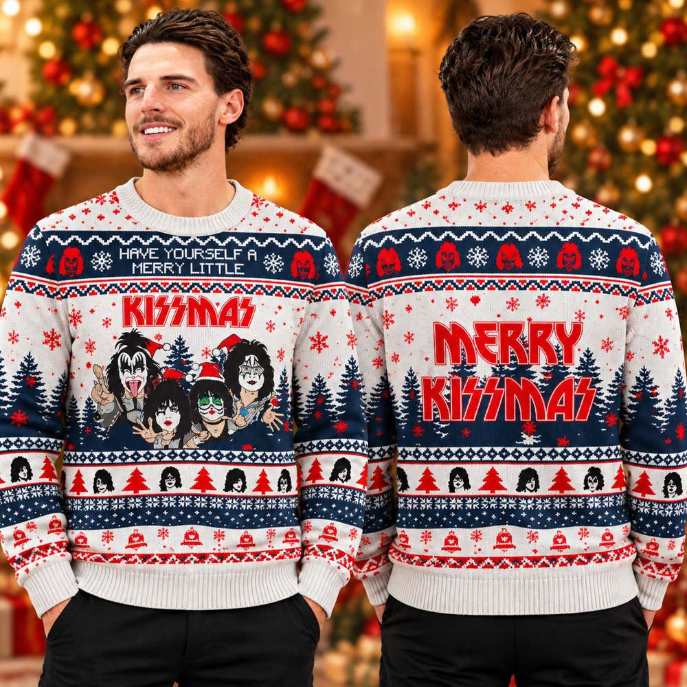 Kiss Band Merry Kissmas Have Yourseft A Merry Little Ugly Sweater Xmas Clothing Gifts For Kiss Lovers - Foxy23shop