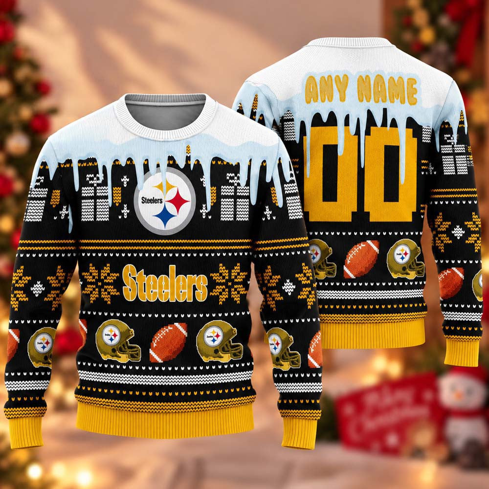 Custom Pittsburgh Steelers 2026 Ugly Christmas Sweater Pittsburgh Steelers Merch Xmas Gift - Foxy23shop
