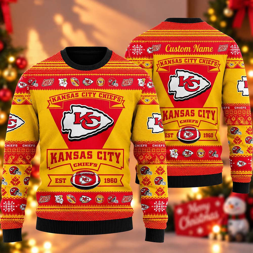 Personalized Kansas City Chiefs 2026 Ugly Christmas Sweater Xmas Gifts For Chiefs Kingdom - Foxy23shop