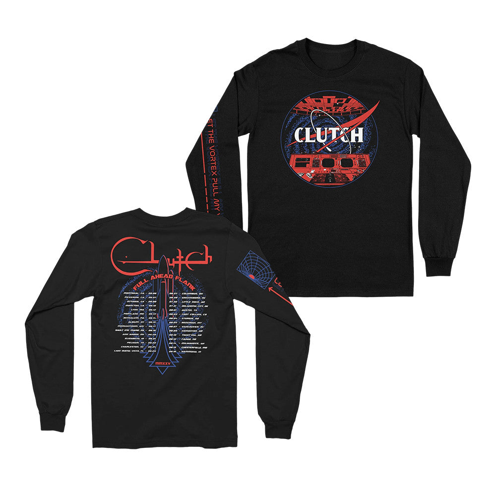 Clutch Merch Full Ahead Flank Tour Black Long Sleeve Shirt Best Gifts For Clutch Lovers - Foxy23shop