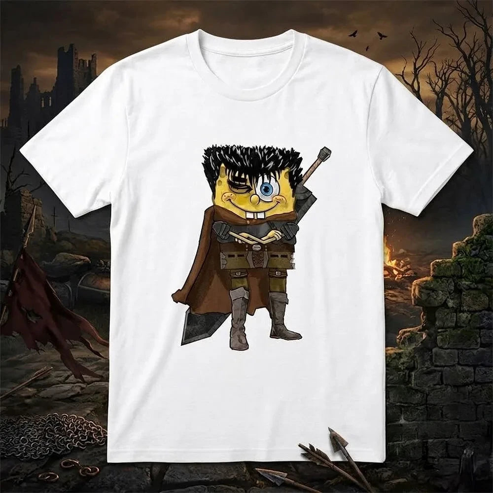 Funny SpongeBob X Berserk Guts Spongeguts SquarePants T-Shirt Humorous Gifts For Brother - Foxy23shop