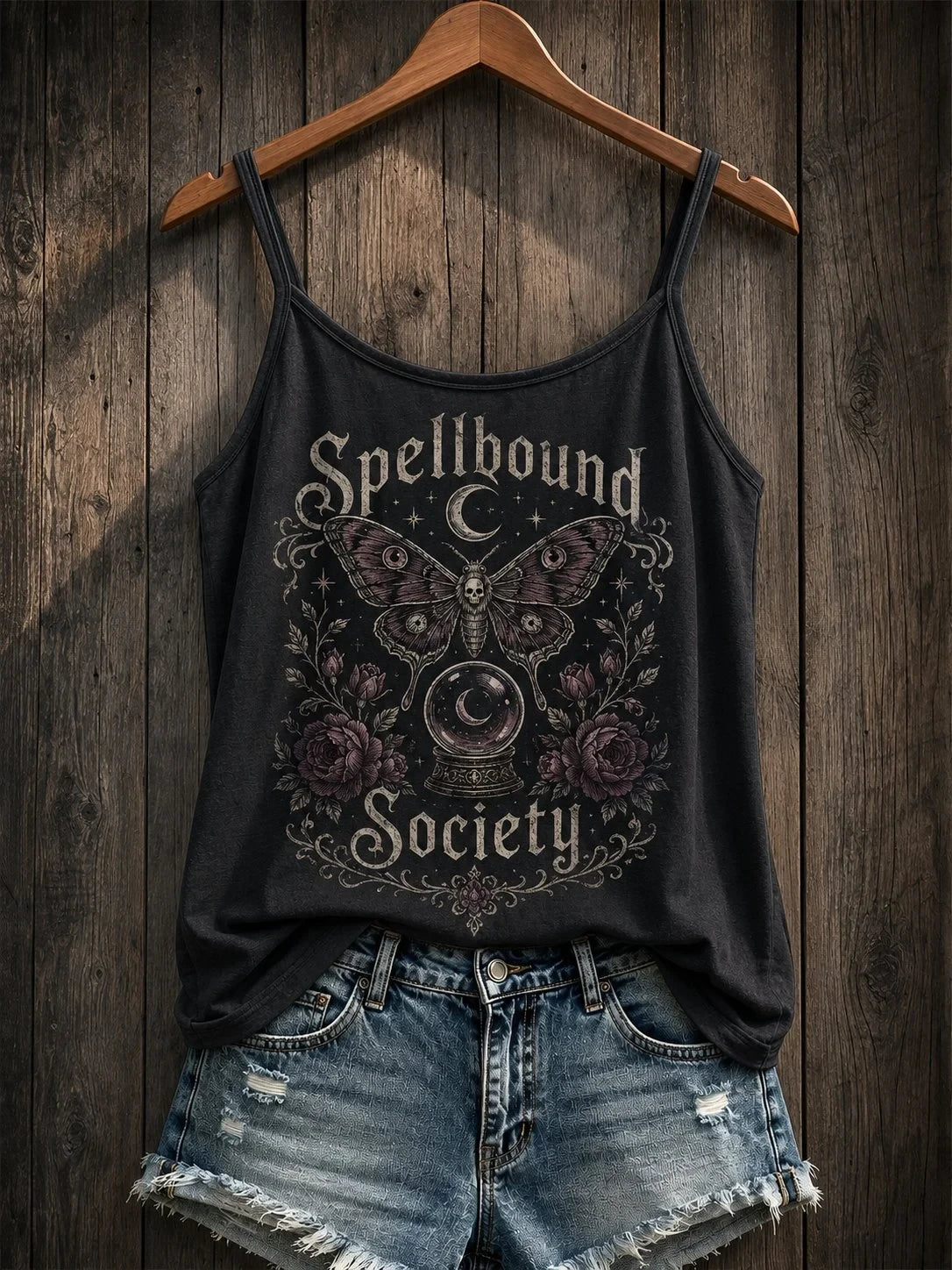 Dark Gothic Floral Tank Top Scary Halloween Costume Present For Sister - Foxy23shop